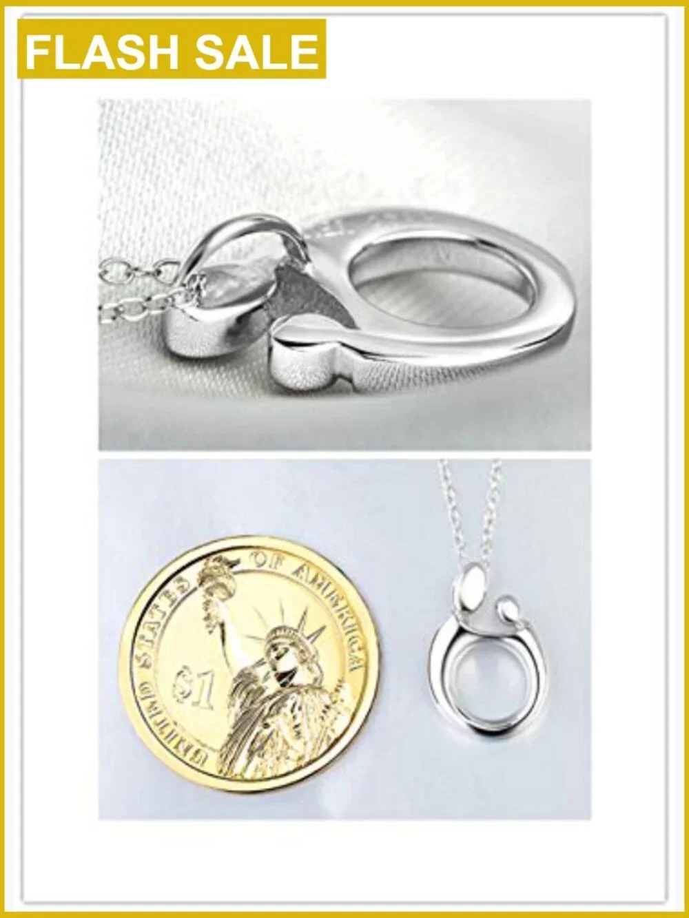925 Sterling Silver Mother Family Love Pendant Necklace 18